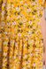 Літнє приталене плаття міді з квітковим принтом жовте, XL(50)
