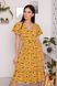Літнє приталене плаття міді з квітковим принтом жовте, XL(50)