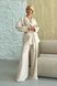 Жіночий брючний костюм з льону бежевого кольору, XL(50)