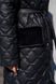 Зимове стьобане пальто чорного кольору з хутром, L-XL