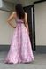 Елегантна довга сукня на запах з принтом рожева, XL(50)