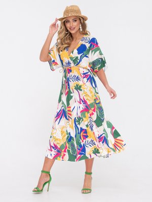 Яскрава літня сукня зі спідницею-сонце - фото