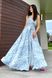 Елегантна довга сукня на запах з принтом блакитна, S(44)
