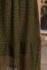 Летнее гипюровое платье миди с высокой талией хаки, S(44)