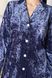 Жіноча велюрова піжама синя, S(44)