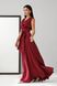 Изысканное вечернее платье из шелка бордового цвета, L(48)