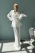 Жіночий брючний костюм з льону білого кольору, S(44)