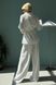 Жіночий брючний костюм з льону білого кольору, S(44)