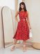 Красное летнее платье миди с цветочным принтом, 52