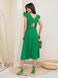 Расклешеное летнее платье из прошвы зеленого цвета, S(44)