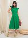 Расклешеное летнее платье из прошвы зеленого цвета, S(44)