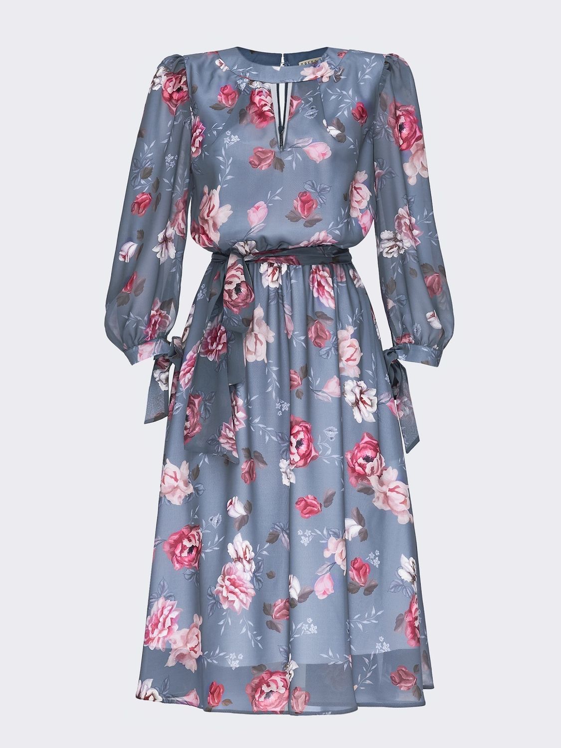 Весняна сукня з шифону блакитна - фото