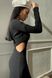 Черное трикотажное платье с открытым плечем, XL(50)
