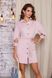Короткое трикотажное платье рубашка розовое, XL(50)