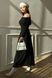 Черное трикотажное платье с открытым плечем, XL(50)