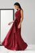 Изысканное вечернее платье из шелка бордового цвета, XL(50)