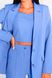 Женский брючный костюм тройка голубого цвета, XL(50)