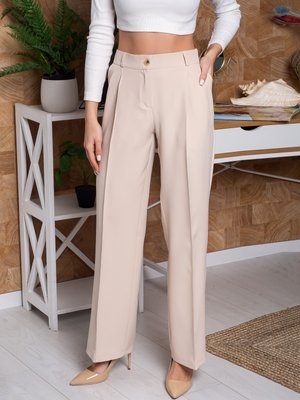 Класичні жіночі брюки с завищеною талією - фото
