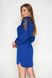 Красивое короткое платье поло с гипюром синее, S(44)