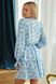 Весеннее платье с цветочным принтом голубое, XL(50)