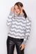 Женский шерстяной свитер с воротником-стойка серый, 44-48