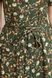 Літнє плаття сорочка довжиною максі квіткове кольору хакі, S(44)