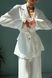 Брючный женский костюм из льна белого цвета, XL(50)