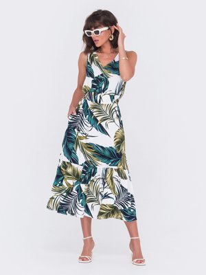 Літня сукня міді з принтом - фото