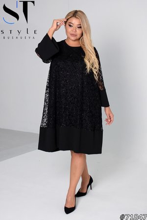 Витончене нарядне плаття чорного кольору - фото