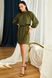 Повітряне плаття міні літнє кольору хакі, XL(50)