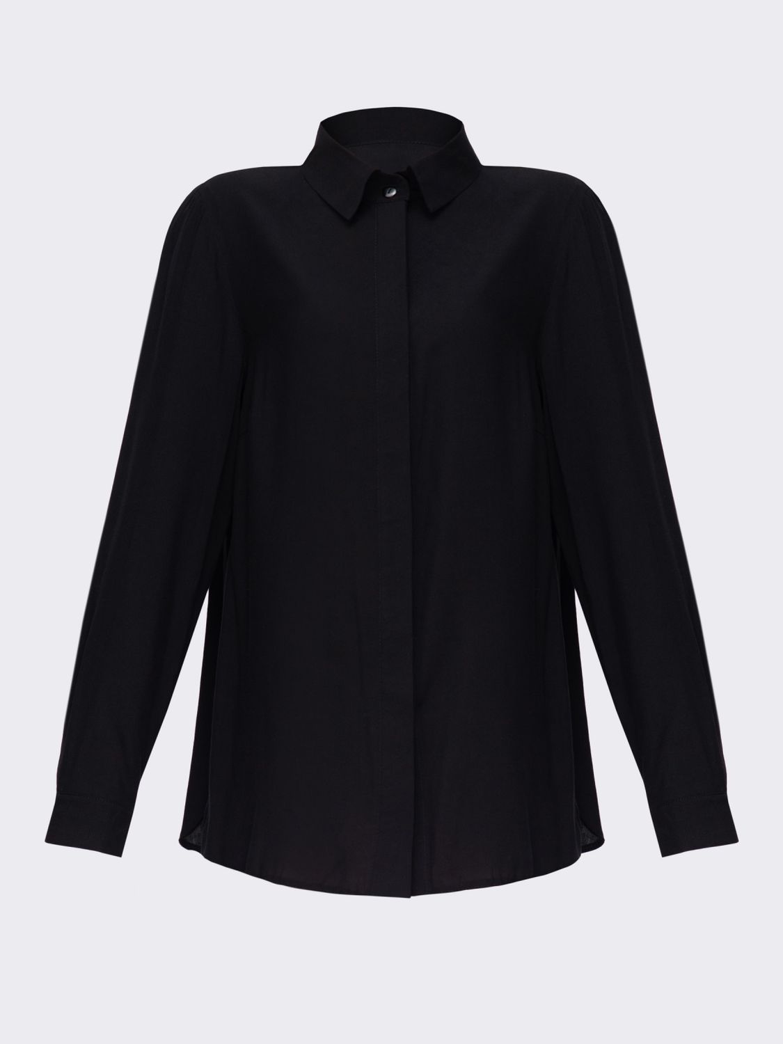 Классическая женская рубашка черного цвета - фото