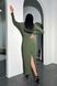 Красивое трикотажное платье макси цвета хаки, XL(50)