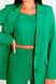 Жіночий брючний костюм трійка зеленого кольору, S(44)
