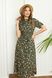 Літнє плаття сорочка довжиною максі квіткове кольору хакі, XL(50)