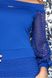 Нарядное облегающее платье с открытыми плечами голубое, S(44)