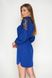 Красивое короткое платье поло с гипюром синее, 52