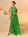 Длинное летнее платье зеленого цвета с принтом, L(48)