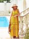 Длинное летнее платье трапеция из льна желтого цвета, 44-46