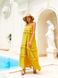 Длинное летнее платье трапеция из льна желтого цвета, 44-46