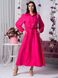 Летнее льняное платье рубашка розового цвета, 52