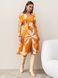 Шикарное весеннее платье миди оранжевого цвета, S(44)
