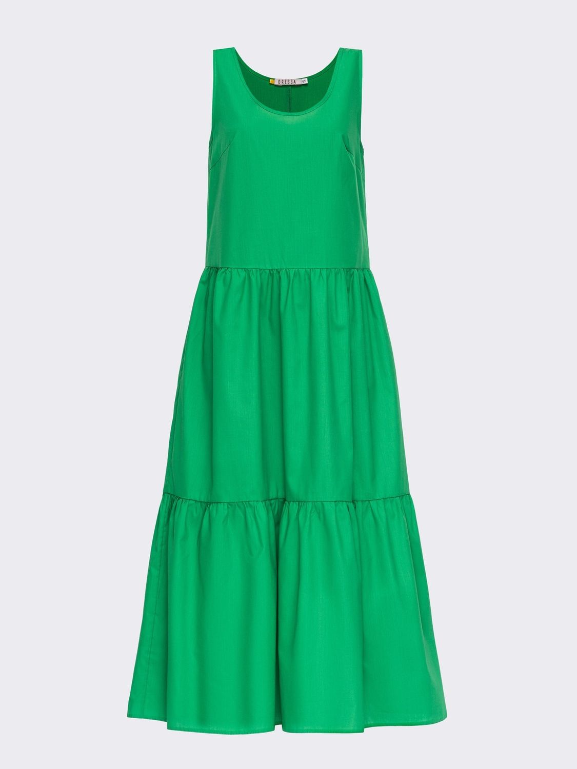 Ярусна сукня без рукавів зеленого кольору - фото