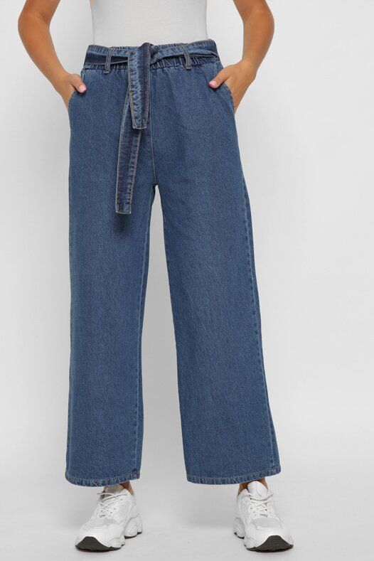 джинсы женские клеш с разрезом