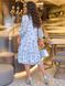 Весеннее шифоновое платье с цветочным принтом голубого цвета, 46-48