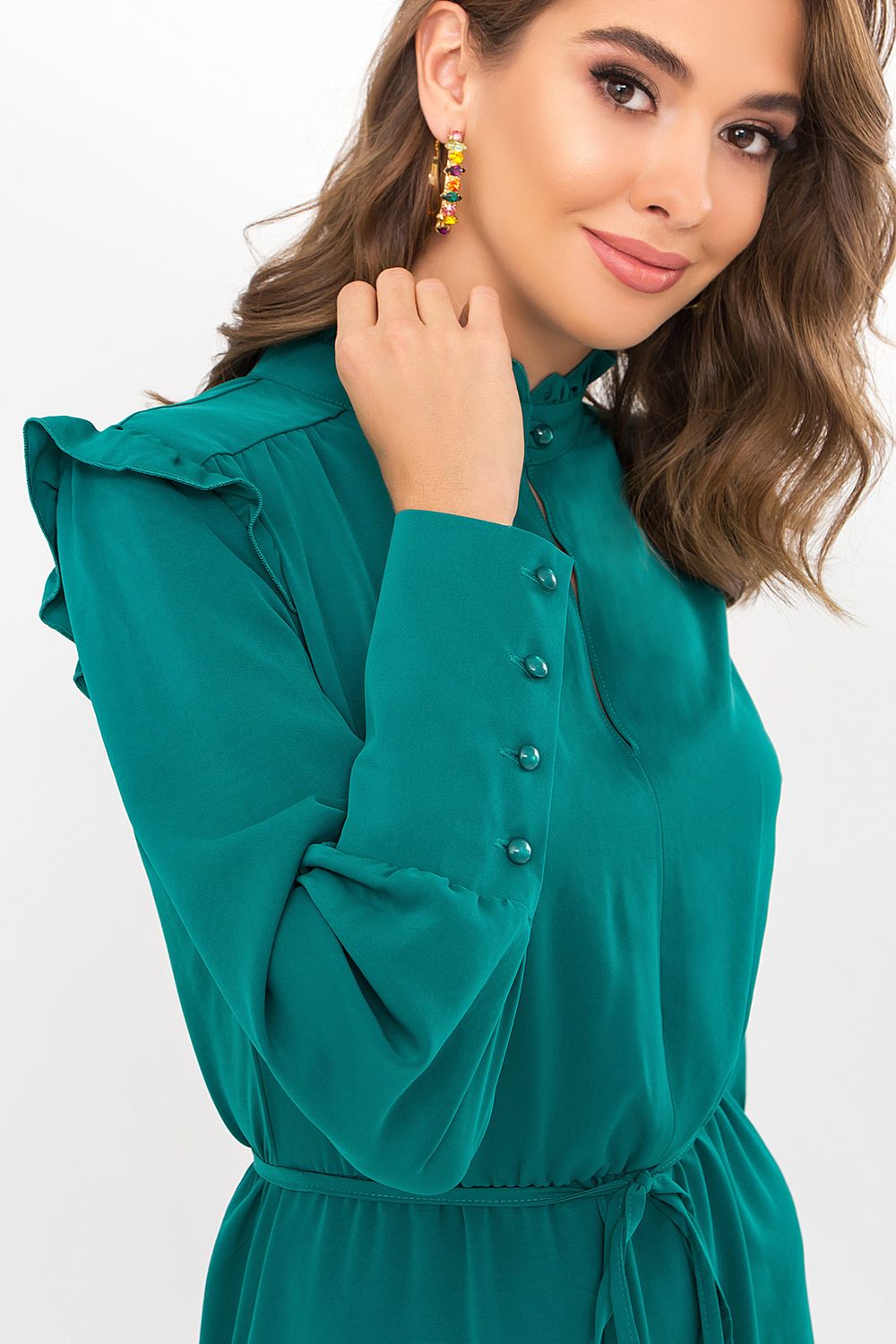 Гарне плаття міді повсякденне зеленого кольору - фото