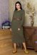 Облегающее трикотажное платье длинное цвета хаки, 54