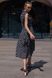 Элегантное летнее платье с запахом в горошек черное, S(44)