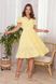 Желтое летнее платье миди из прошвы приталенное, S(44)