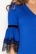 Красиве трикотажне плаття футляр з мереживом синє, S(44)