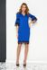 Красивое трикотажное платье футляр с кружевом синее, S(44)